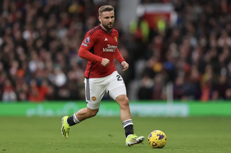 Hình ảnh cầu thủ Luke Shaw trên sân cỏ